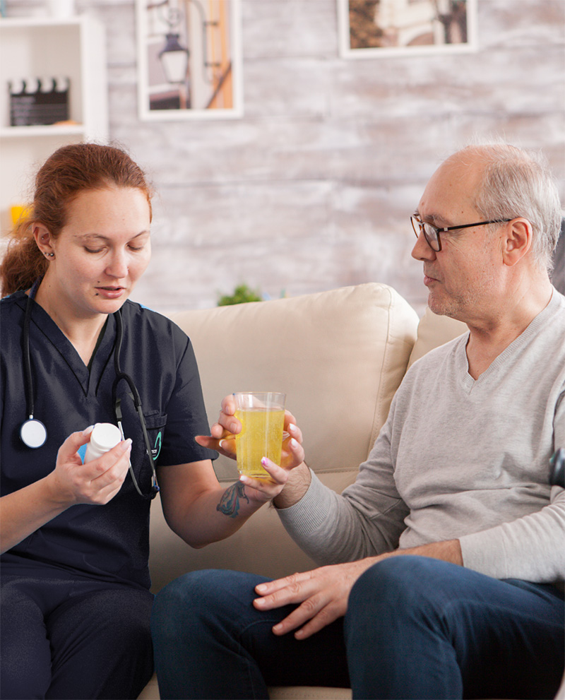 Nursing Homes in Newcastle Care staff provide assistance for the clients with their medication